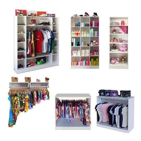 Caixa Organizador Prateleiras Roupas Brinquedos Loja Closet - Branco - Liso