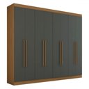 Ver imagem 3 de Guarda-roupa Casal Ele e Ela 8 Portas 8 Prateleiras Cinamomo/chumbo - Pm