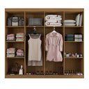 Ver imagem 5 de Guarda-roupa Casal Ele e Ela 8 Portas 8 Prateleiras Cinamomo/chumbo - Pm