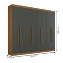 Ver imagem 4 de Guarda-roupa Casal Ele e Ela 8 Portas 8 Prateleiras Cinamomo/chumbo - Pm