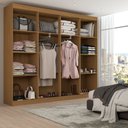 Ver imagem 2 de Guarda-roupa Casal Ele e Ela 8 Portas 8 Prateleiras Cinamomo/chumbo - Pm