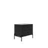 Mesa de Cabeceira 2 Gavetas Jasper 64 Cm - Preto Fosco - 3