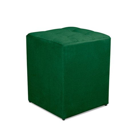 Puff Quadrado Decorativo Suede Verde Casa da Poltrona Antony