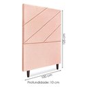 Ver imagem 3 de Cabeceira Solteiro 100 Cm com Frame Cristal Linho Rose Artte Rose