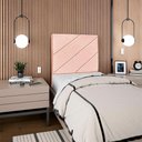 Ver mais imagens de Cabeceira Solteiro 100 Cm com Frame Cristal Linho Rose Artte Rose