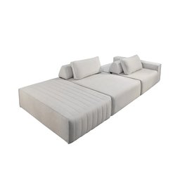 Sofá Ilha Modular Optimus 290 Cm Bouclê Off White - 1