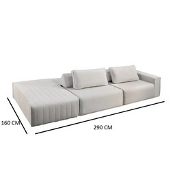 Sofá Ilha Modular Optimus 290 Cm Bouclê Off White - 2
