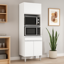 Ver mais imagens de Armário Torre Quente Maia P/ Cozinha Modulada Forno Microondas 60cm Moderno Compacto 3 Portas 1 Gave