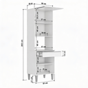 Ver imagem 4 de Armário Torre Quente Maia P/ Cozinha Modulada Forno Microondas 60cm Moderno Compacto 3 Portas 1 Gave