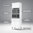 Ver imagem 3 de Armário Torre Quente Maia P/ Cozinha Modulada Forno Microondas 60cm Moderno Compacto 3 Portas 1 Gave