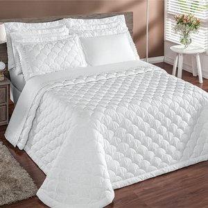 Colcha Cobre Leito Colossal King com Lese 3 Peças - Branco