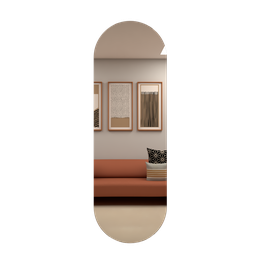 Espelho Decorativo Oval Lapidado Sala Hall Parede Dupla Face 115x50 - 4