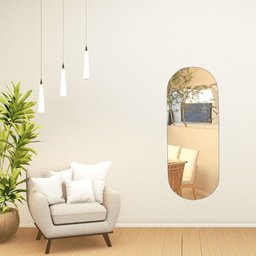 Espelho Decorativo Oval Lapidado Sala Hall Parede Dupla Face 115x50 - 5