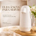 Ver imagem 3 de Garrafa Termica Valentina Branca Dour 1L com Pressão e Detalhes Dourados