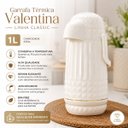 Ver imagem 2 de Garrafa Termica Valentina Branca Dour 1L com Pressão e Detalhes Dourados