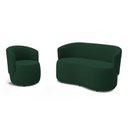 Ver imagem 1 de Kit Poltrona e Namoradeira Aisha Orgânica Bouclê Verde - Desk Design