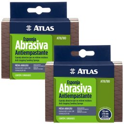 Kit 02 Esponjas Abrasivas Flexíveis Média Abrasividade Antiempastante | 02 Un - 2