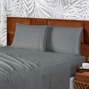 Ver imagem 2 de Jogo de Cama Lençol Casal Conforto Percal 300 Fios 4 Peças - Cinza