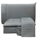 Ver imagem 1 de Jogo de Cama Lençol Casal Conforto Percal 300 Fios 4 Peças - Cinza