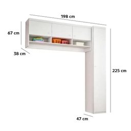 Kit Armários Multiuso Lavanderia Eloisa 4 Portas Branco - PR Móveis - 3