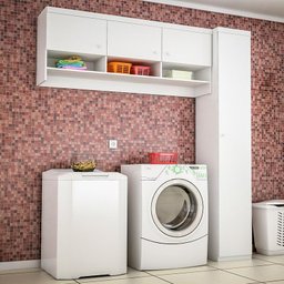 Kit Armários Multiuso Lavanderia Eloisa 4 Portas Branco - PR Móveis - 2