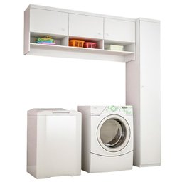 Kit Armários Multiuso Lavanderia Eloisa 4 Portas Branco - PR Móveis - 1
