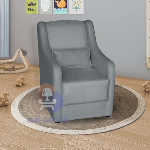 Poltrona para Amamentação Glamour com Almofada Cinza