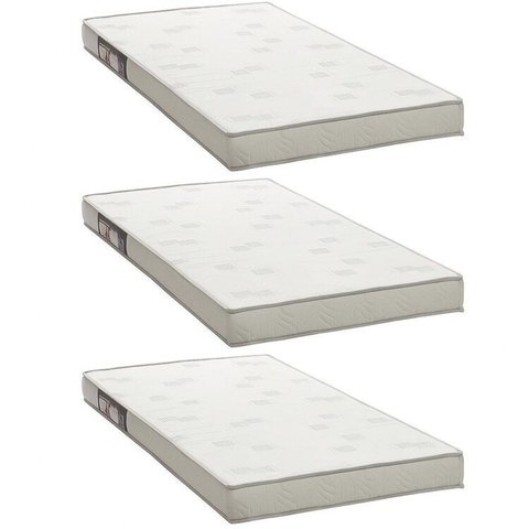 Kit 3 Colchões Solteiro Ortobom D23 Light 78x188x12 Branco/Cinza