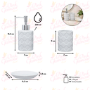 Ver imagem 3 de Kit Banheiro Lavabo Conjunto P/ Sabonete Líquido / Kb-886 Pgb 3 Peças