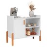Aparador Armario Buffet Cozinha Balção Compacto Multiuso com Porta Organizador - Branco - 2