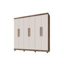 Ver imagem 1 de Guarda-roupa Casal Lanza Berlim 6 Portas Carvalho|off White