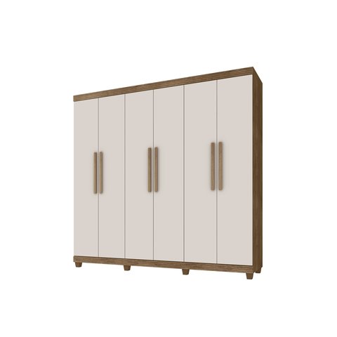 Guarda-roupa Casal Lanza Berlim 6 Portas Carvalho|off White