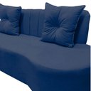 Ver mais imagens de Sofá 3 Lugares Orgânico Curvo Madrid 180cm Veludo Azul Marinho