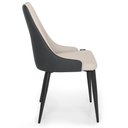 Ver imagem 3 de Kit 4 Cadeiras de Jantar Estofada Torino Design Italiano Costuras Geométricas Base em Metal - Bege-