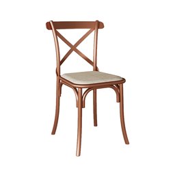 Kit 6 Cadeiras Jantar Katrina Premium Aço Cobre Assento Bege - 3