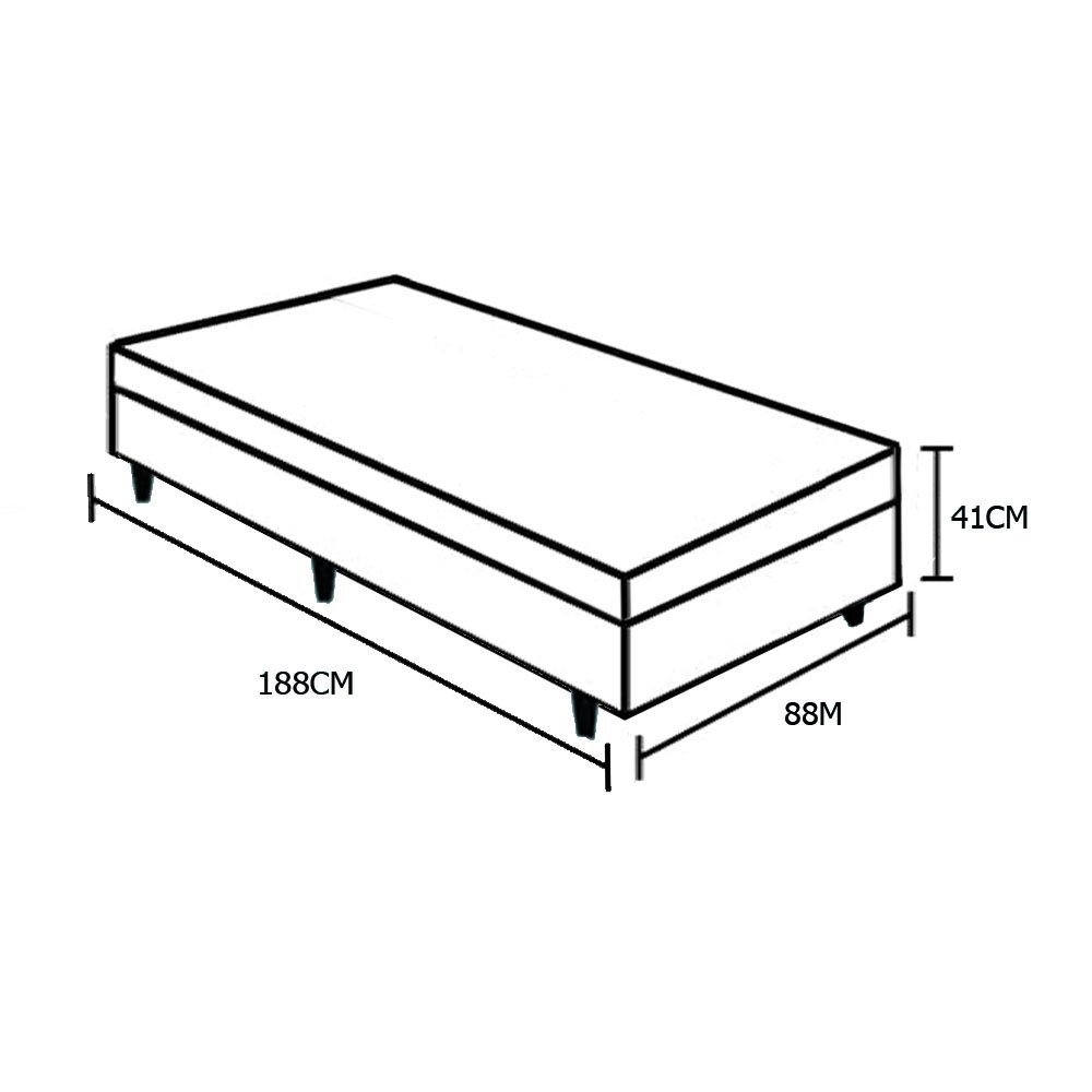 Base Box Baú Solteiro Nk Camas Sintético Bege 41x88x188 - 4