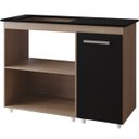 Ver imagem 3 de Balcão Cooktop Sara 115cm para Cozinha Espaço Microondas Armário Cor:savana Preto;tamanho:5 Bocas