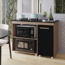 Ver imagem 1 de Balcão Cooktop Sara 115cm para Cozinha Espaço Microondas Armário Cor:savana Preto;tamanho:5 Bocas