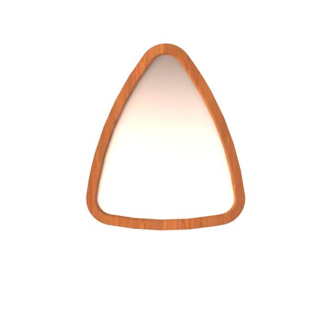 Espelho Madeirado Compose 03 Geométrico Triangulo 70 X 60 Cm Amêndoa