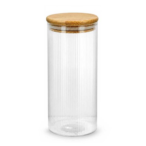 Pote Hermético Vidro Borossilicato Redondo 650ml Tampa Bambu Vedação