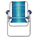 Ver imagem 3 de Cadeira de Praia Infantil Alta de Alumínio Dobrável Azul-mor:azul