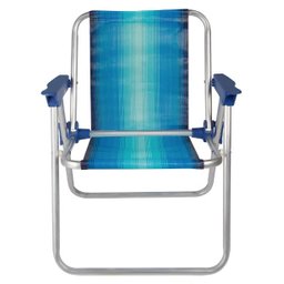 Cadeira de Praia Infantil Alta de Alumínio Dobrável Azul-mor:azul - 3