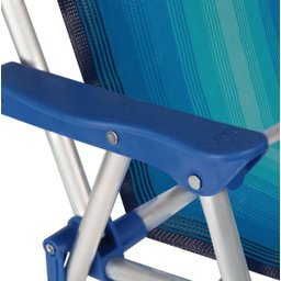 Cadeira de Praia Infantil Alta de Alumínio Dobrável Azul-mor:azul - 4