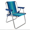 Ver imagem 1 de Cadeira de Praia Infantil Alta de Alumínio Dobrável Azul-mor:azul