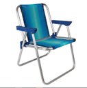 Ver imagem 1 de Cadeira de Praia Infantil Alta de Alumínio Dobrável Azul-mor:azul