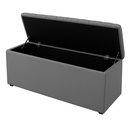 Ver imagem 4 de Cabeceira Mais Calçadeira Baú Solteiro 90cm para Cama Box Suede Cinza