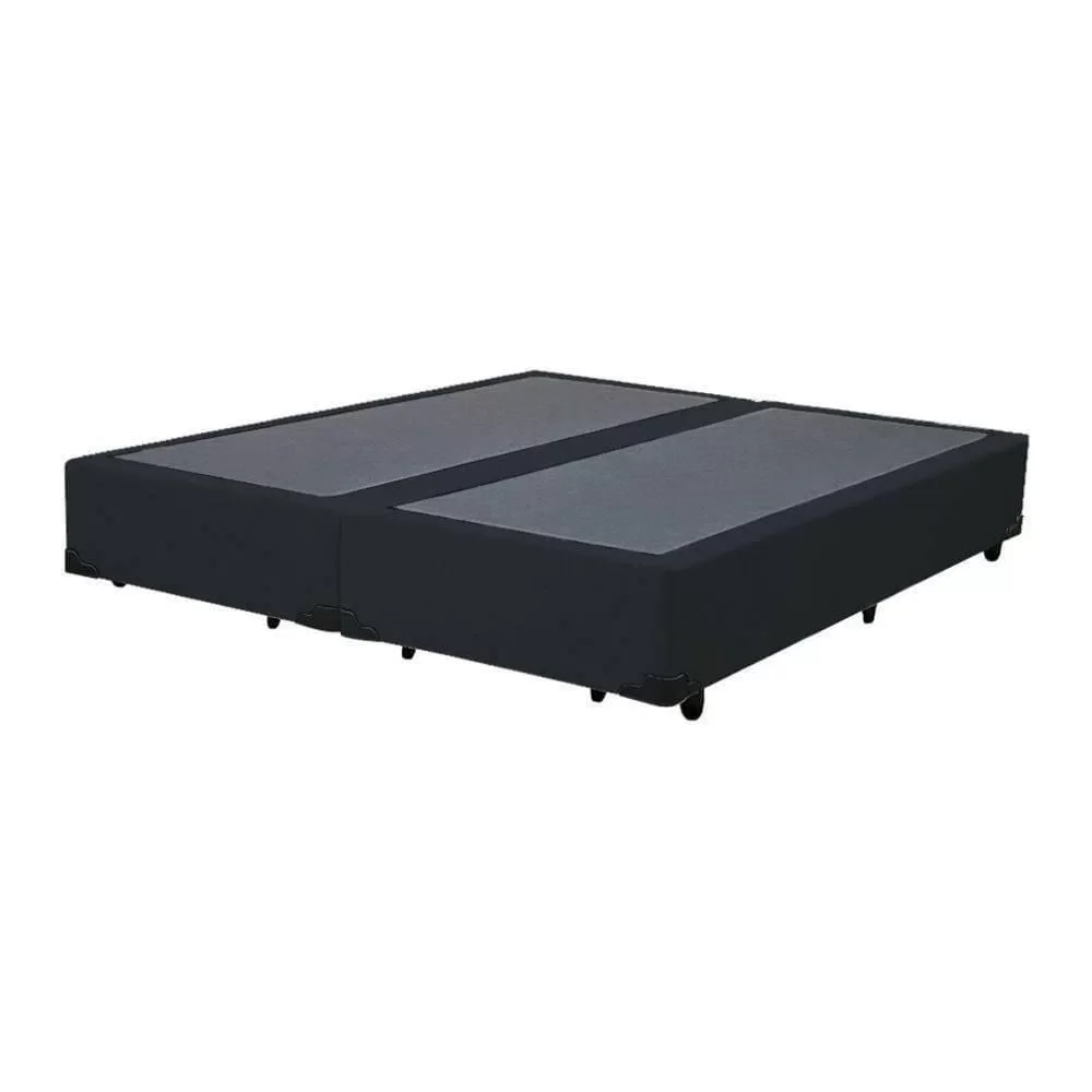 Base Box Casal Bipartido Box Suede Preto 40x138x188 - 3