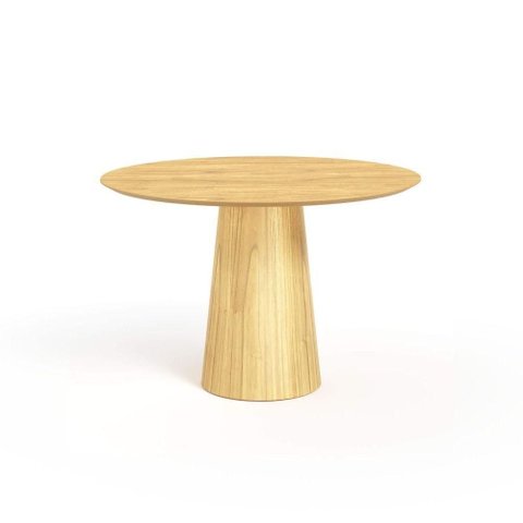 Mesa de Jantar Redonda 120cm Scandi 6 Lugares Lamina Natural de Madeira Damasco