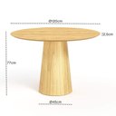 Ver imagem 4 de Mesa de Jantar Redonda 120cm Scandi 6 Lugares Lamina Natural de Madeira Damasco