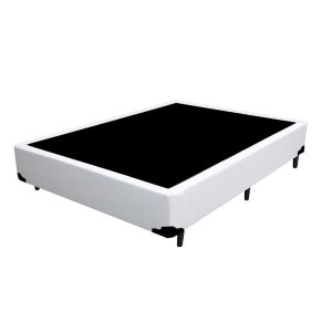 Base Box Casal Cama Felix Sintético Branca 138x188